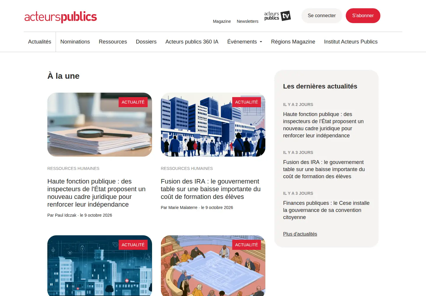 Screenshot of acteurspublics.fr