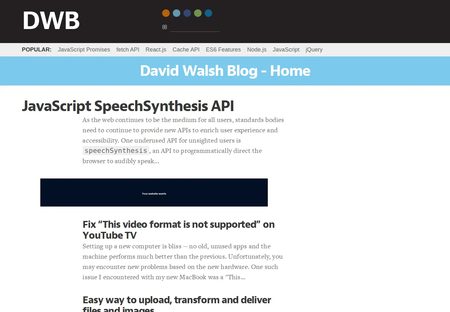 Screenshot of davidwalsh.name