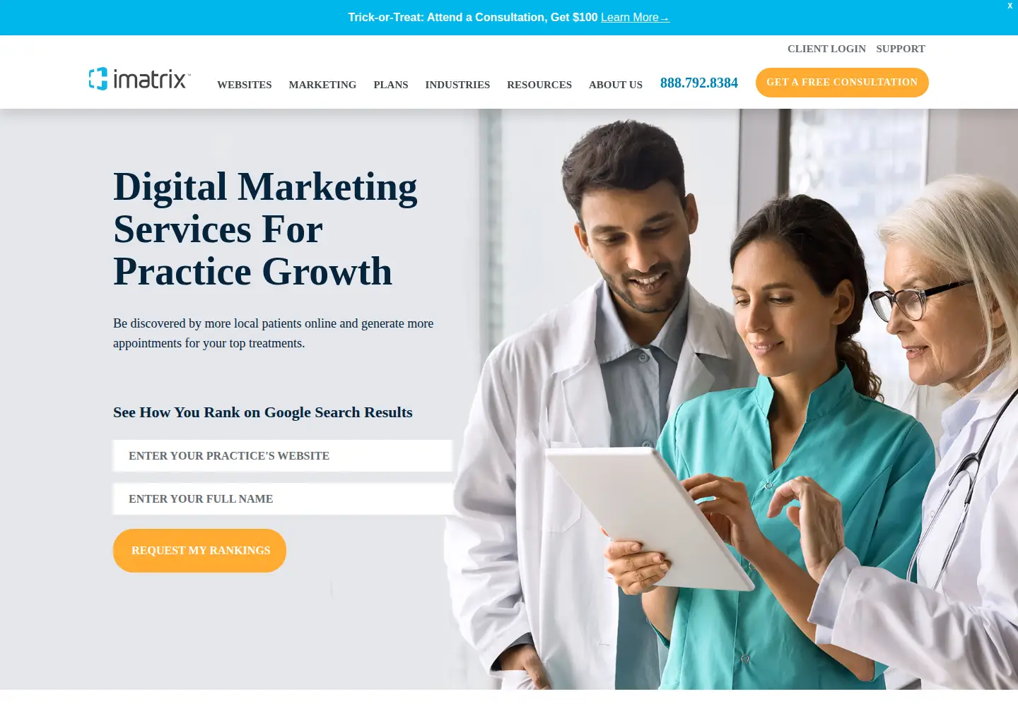 Screenshot of imatrix.com
