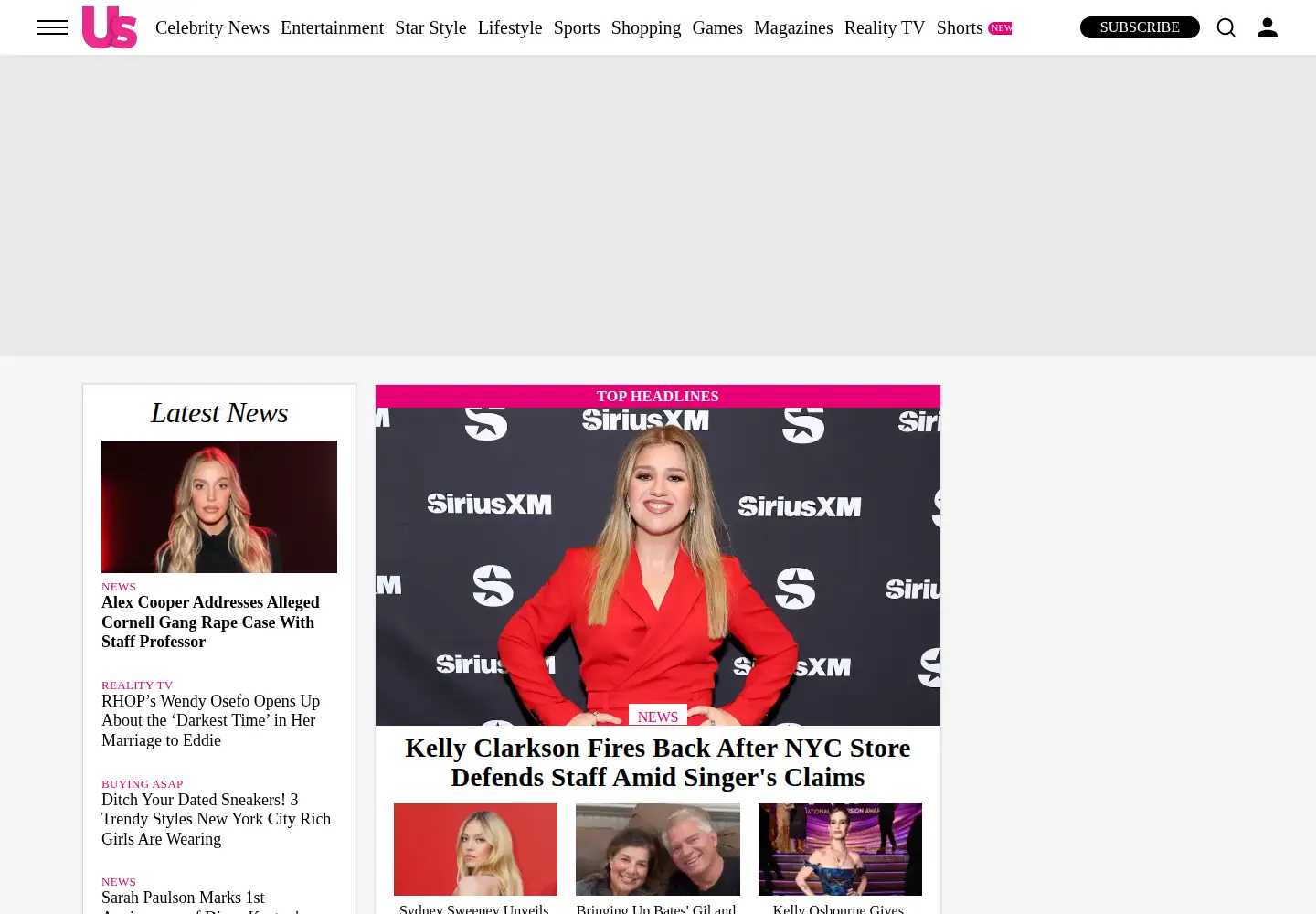 Screenshot of usmagazine.com