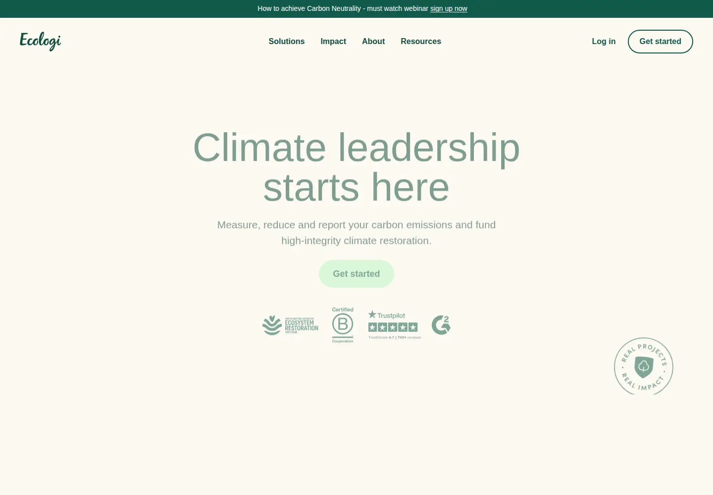 Screenshot of ecologi.com