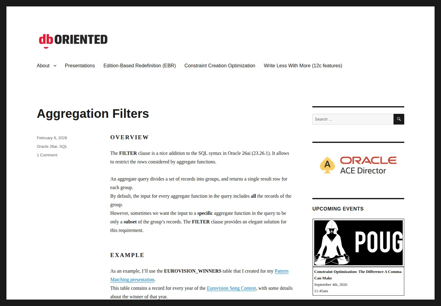 Screenshot of db-oriented.com