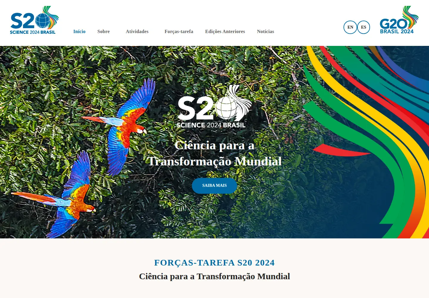 Captured homepage of s20brasil.org in the current scan