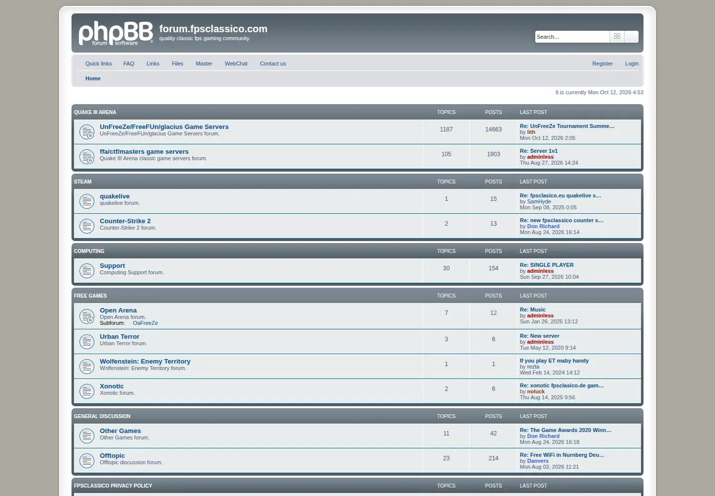 Screenshot of fpsclassico.com