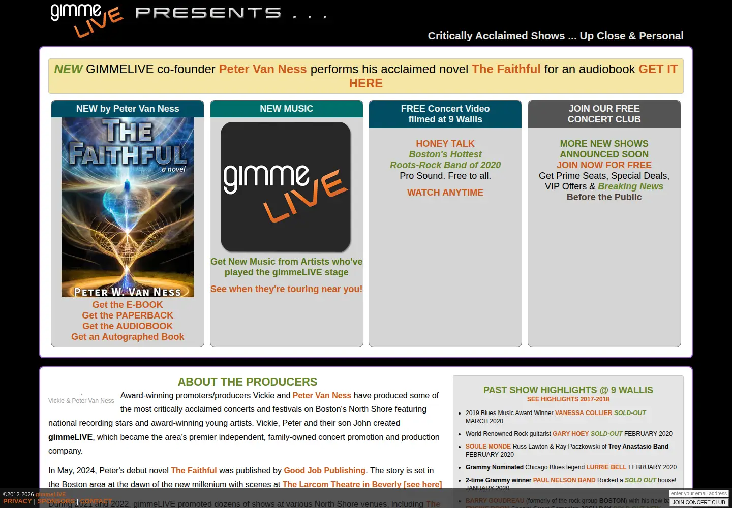 Captured homepage of gimmesound.com in the current scan