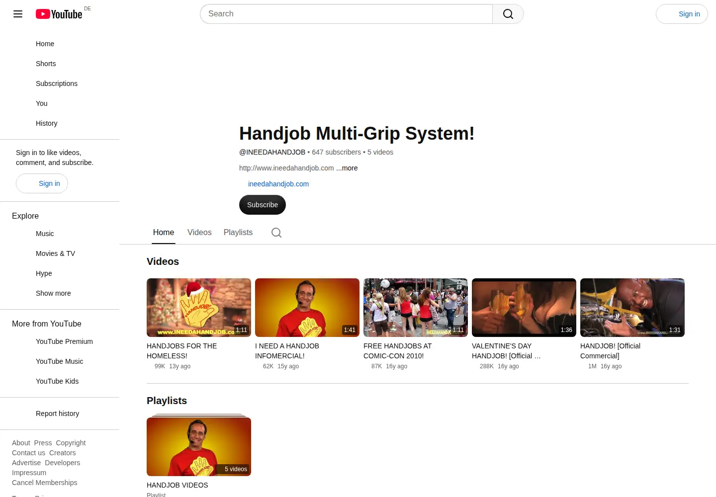 Screenshot of ineedahandjob.com