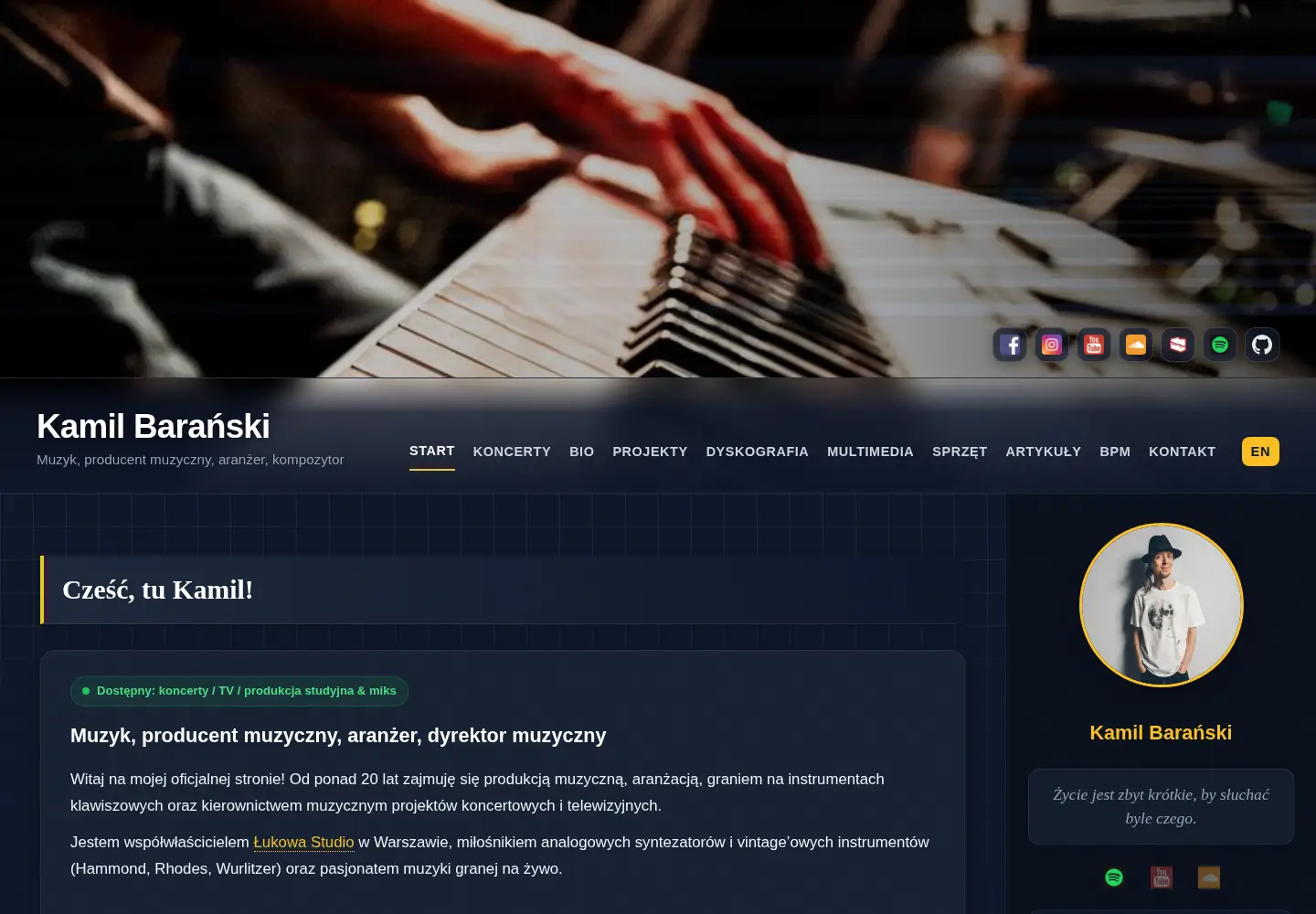Screenshot of kamilbaranski.com