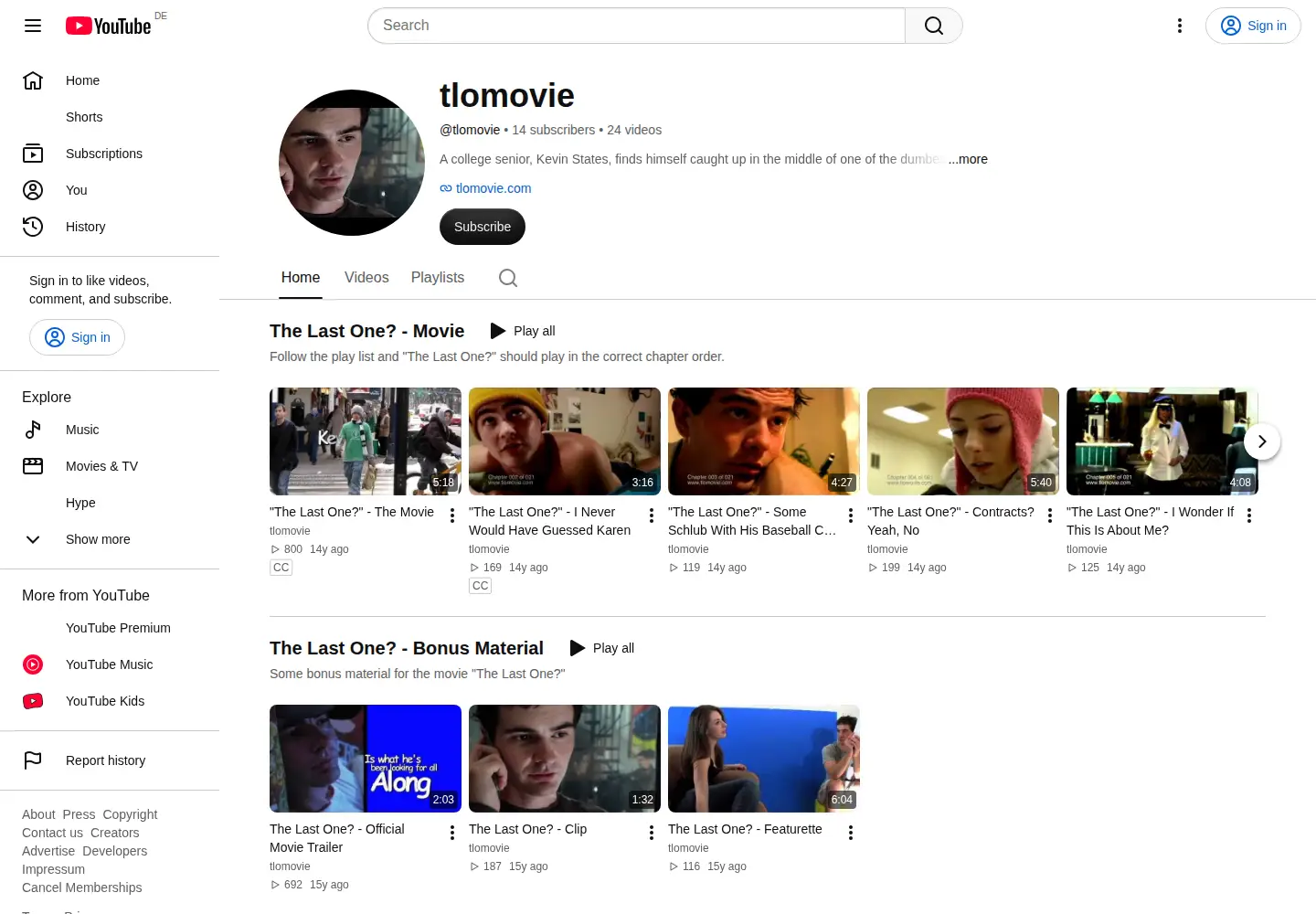 Screenshot of tlomovie.com