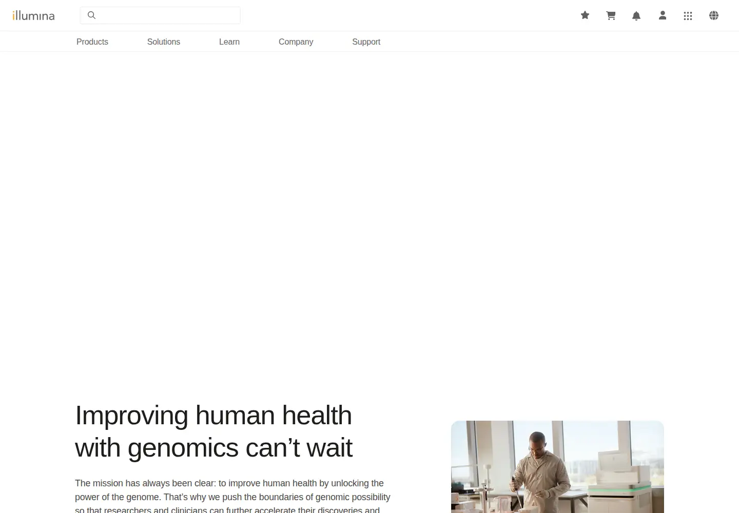 Screenshot of illumina.com