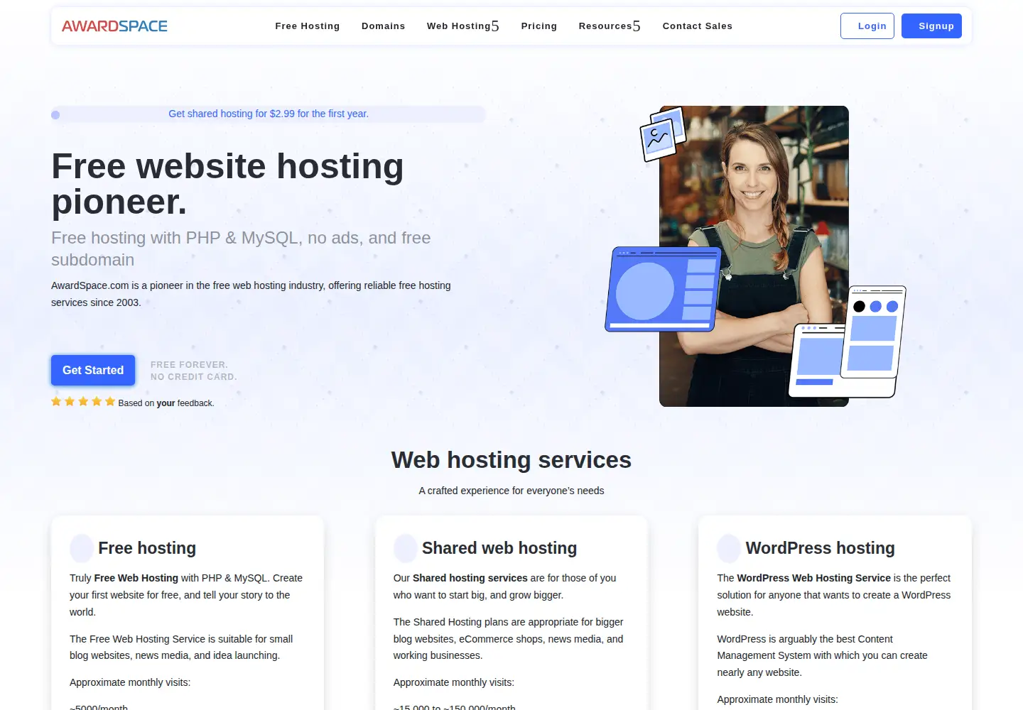 Screenshot of awardspace.com