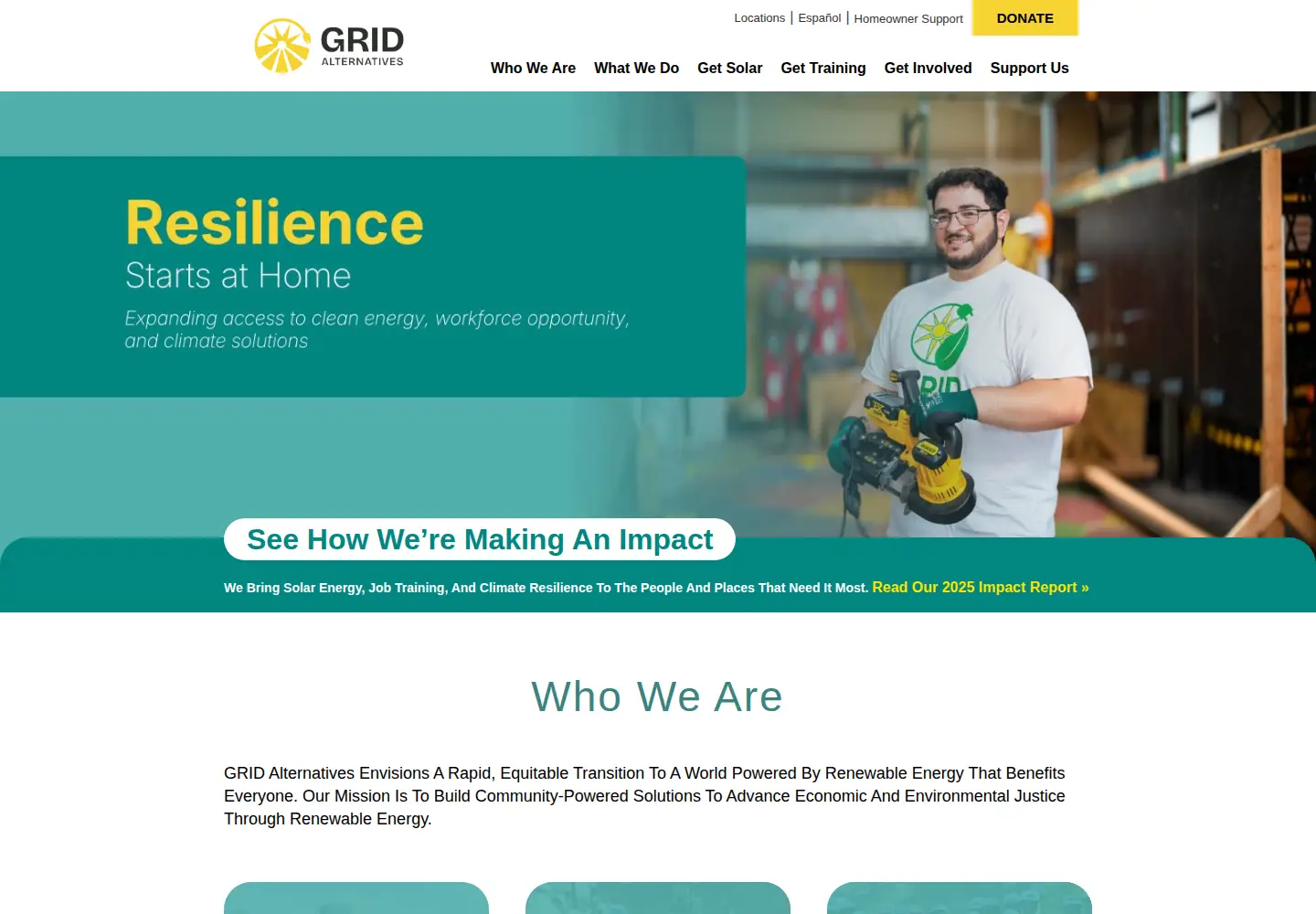 Screenshot of gridalternatives.org