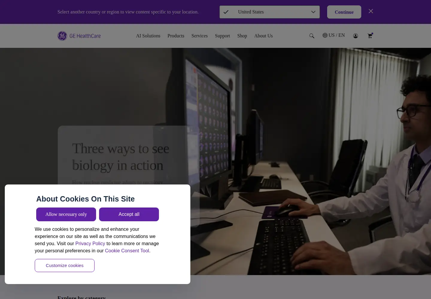 Screenshot of gehealthcare.com