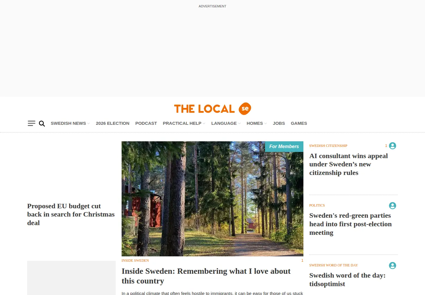 Screenshot of thelocal.se