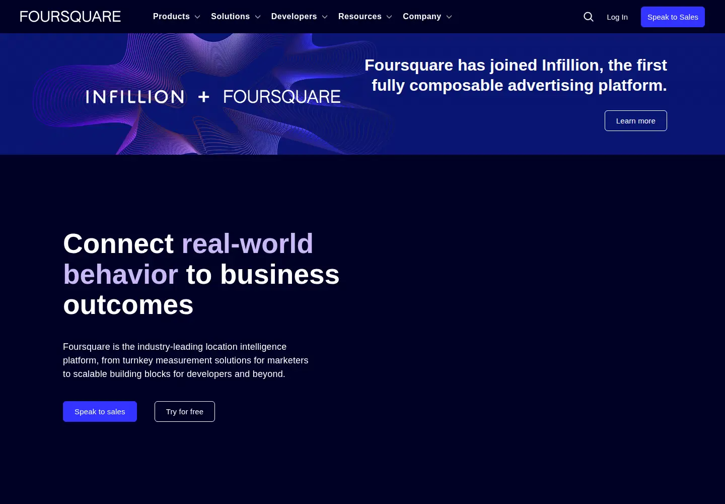 Screenshot of foursquare.com