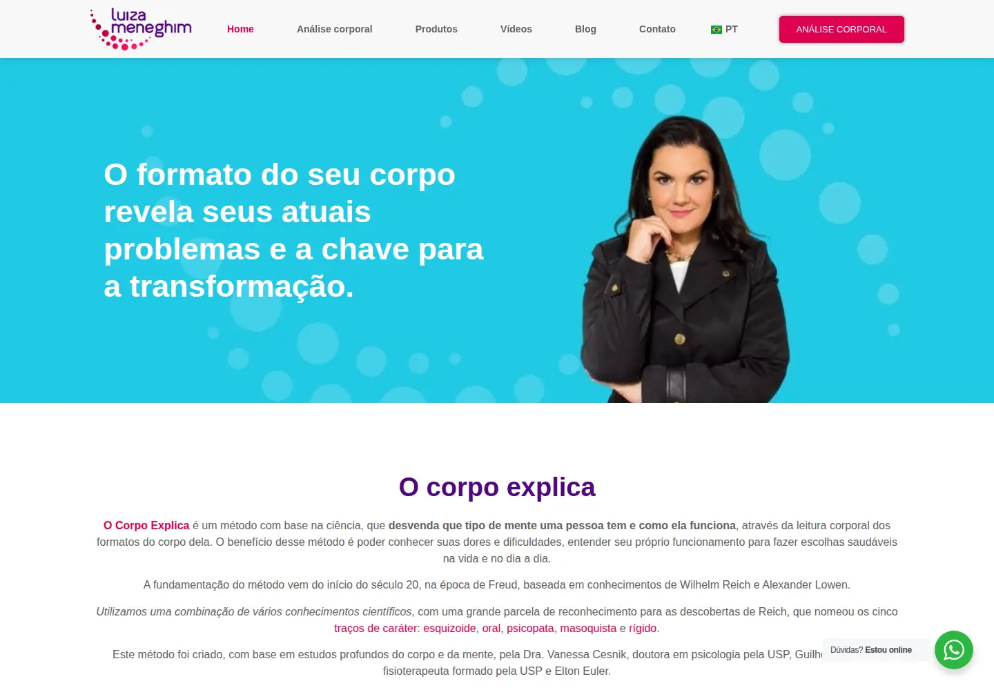 Screenshot of luizameneghim.com
