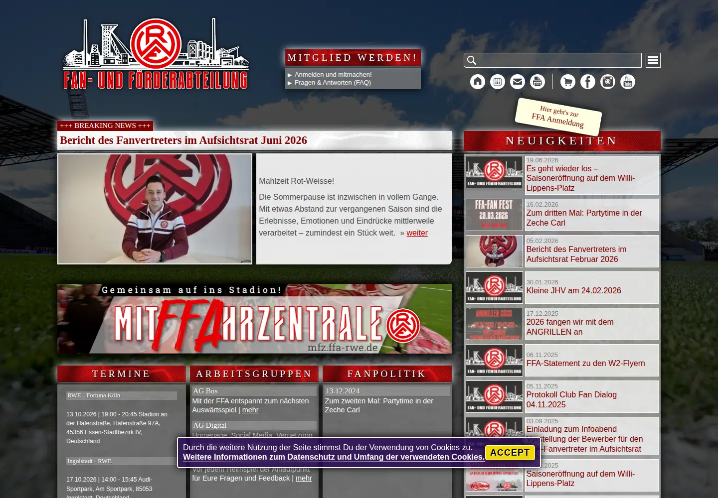 Screenshot of ffa-rwe.de