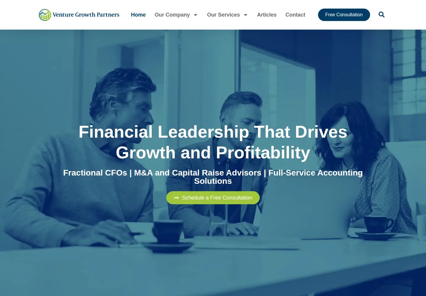 Captured homepage of venturegrowthpartners.com in the current scan