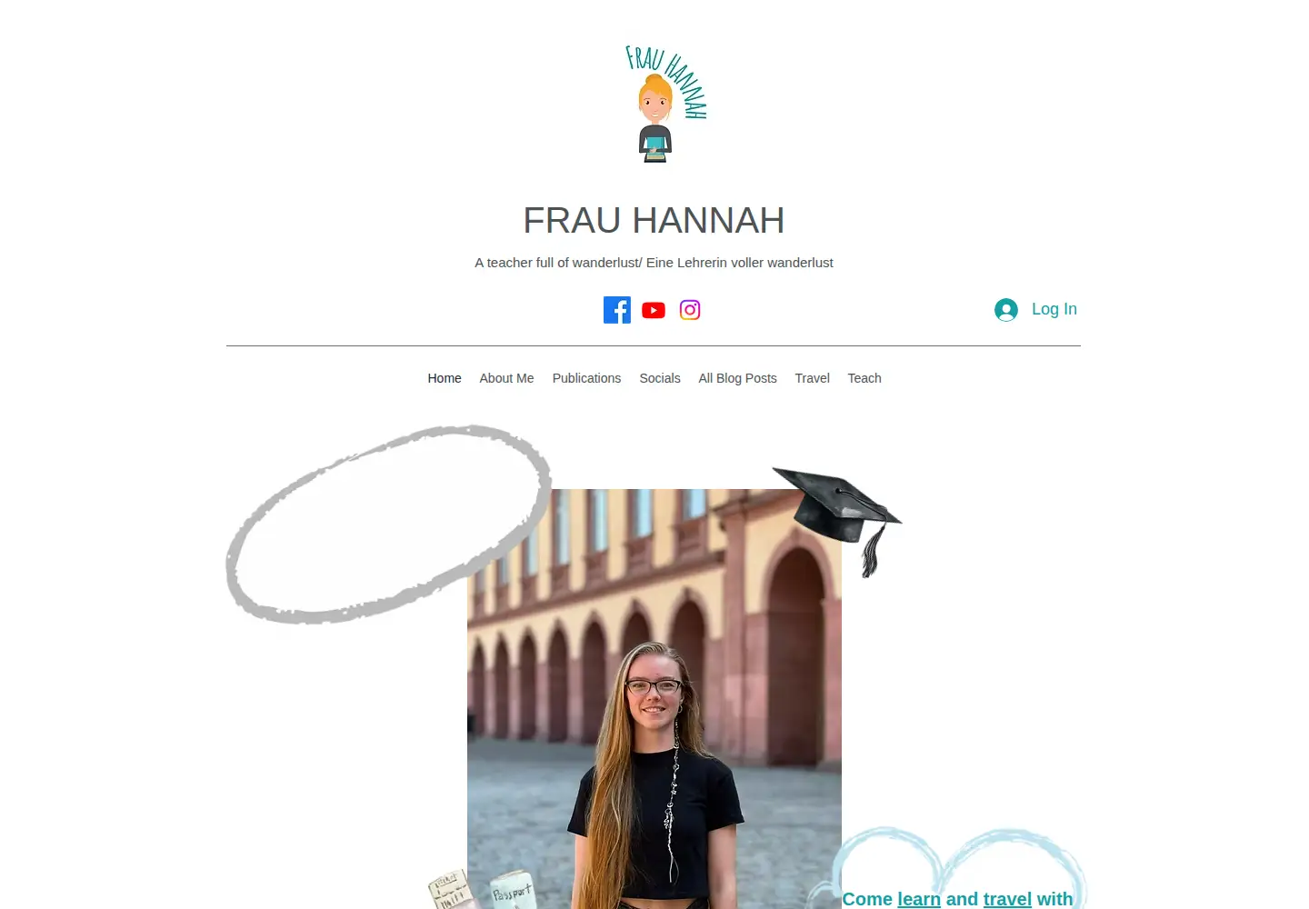 Captured homepage of frauhannah.com in the current scan