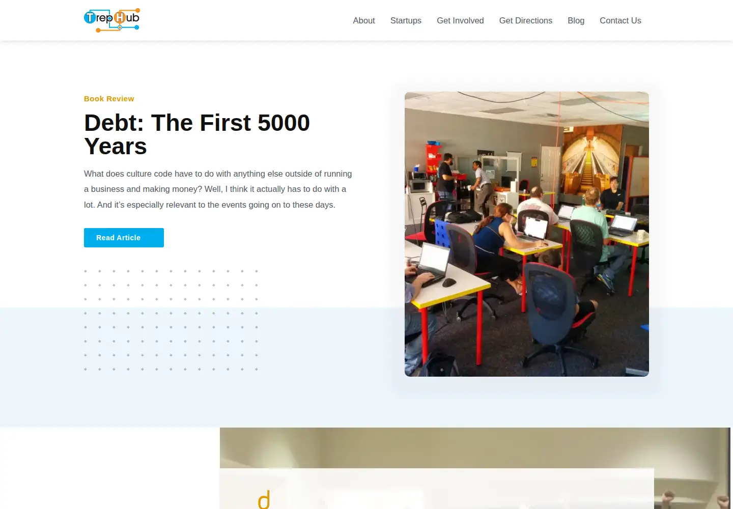 Captured homepage of trephub.com in the current scan