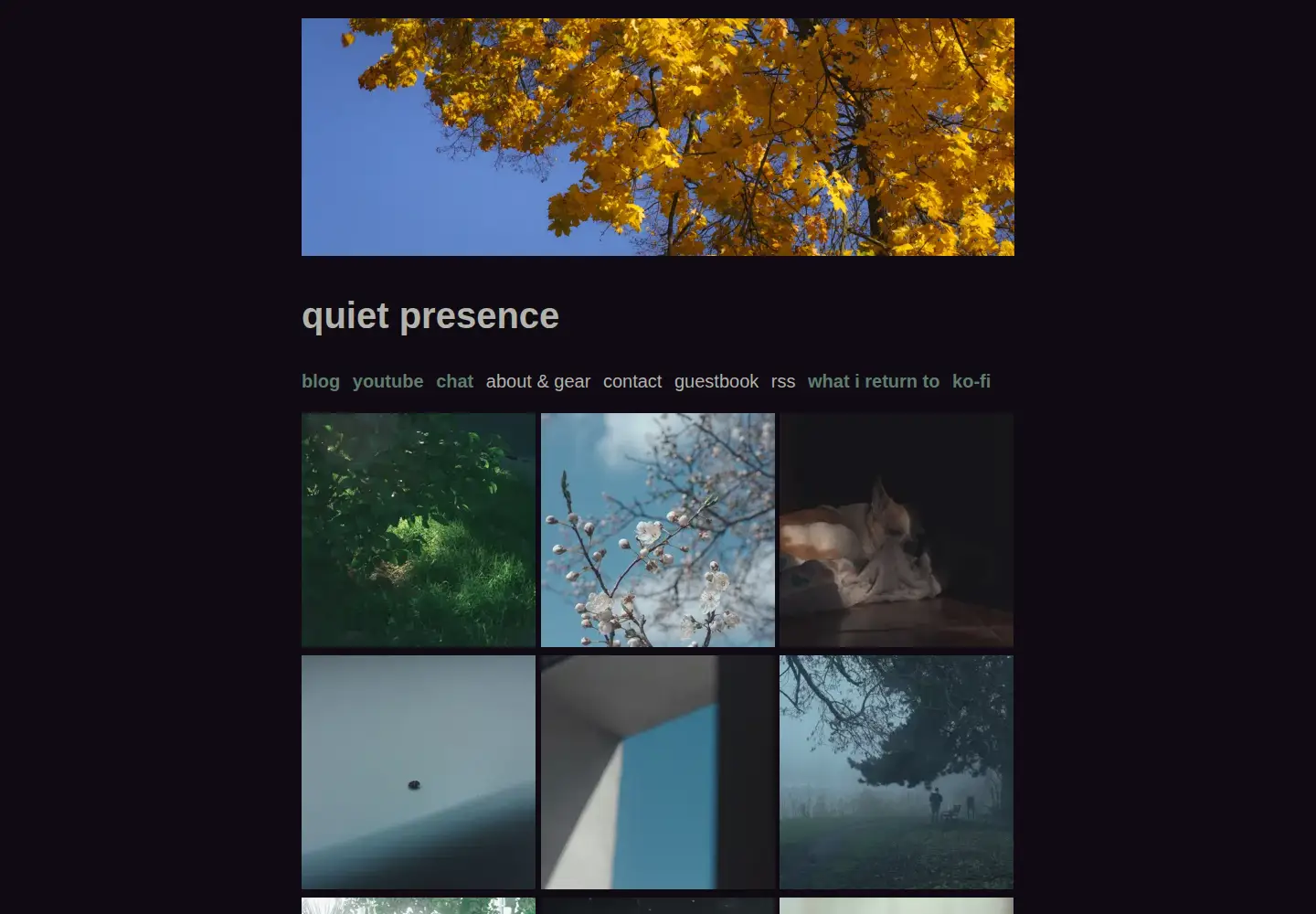 Screenshot of quietpresence.art