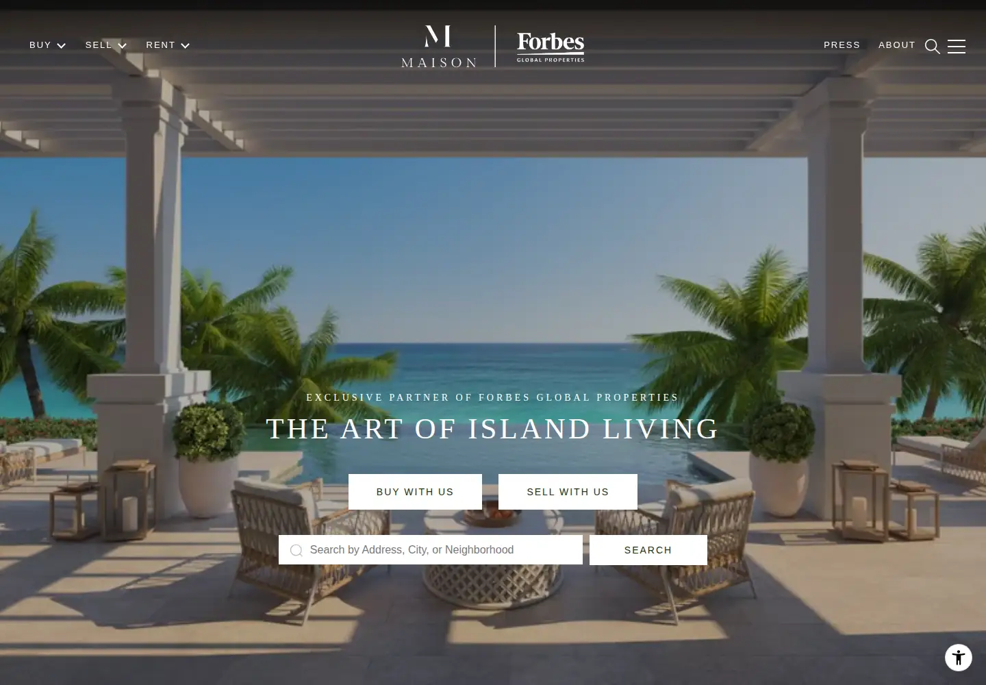 Captured homepage of maisonbahamas.com in the current scan