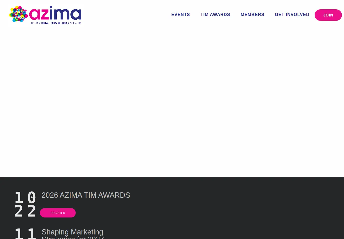 Captured homepage of joinazima.org in the current scan