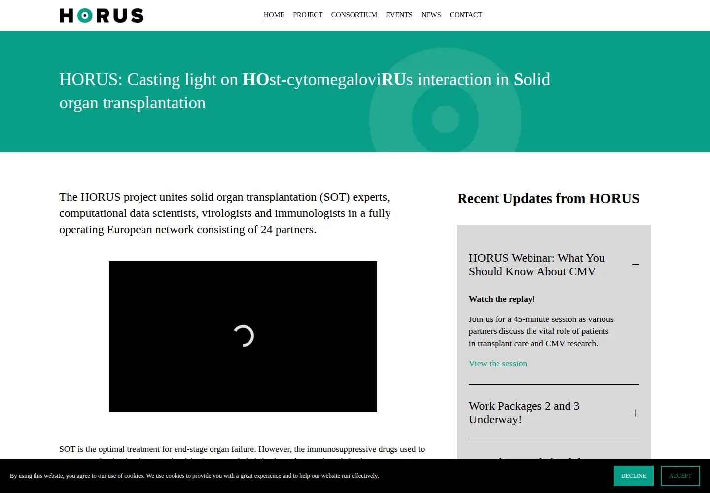Screenshot of horus-project.eu