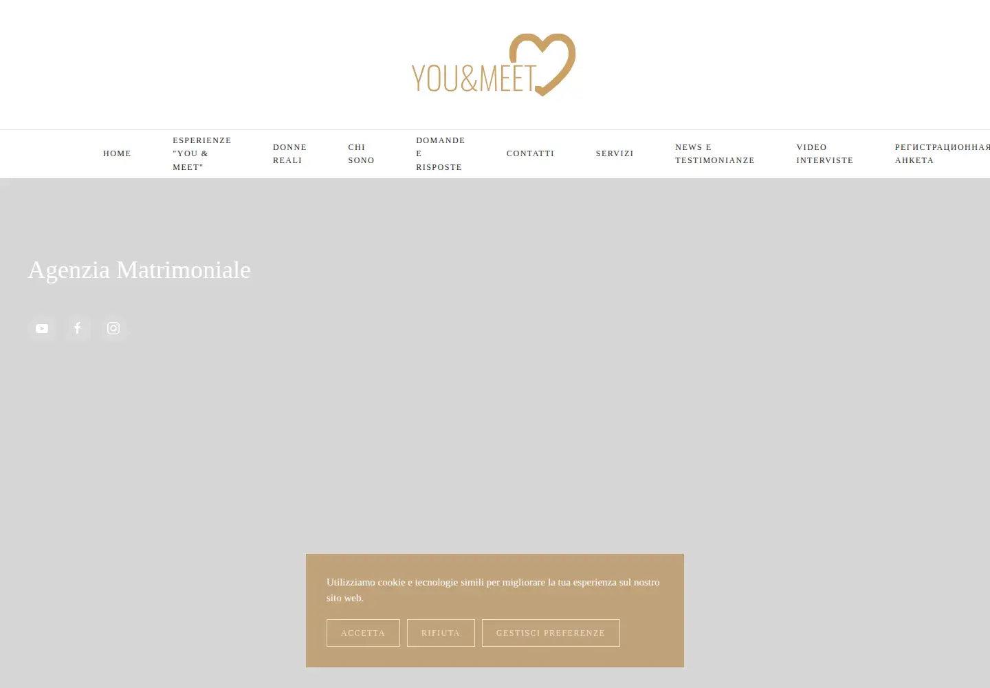 Captured homepage of youandmeet.it in the current scan