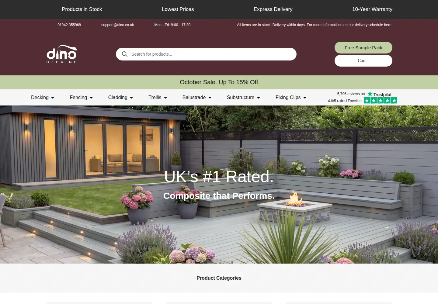 Captured homepage of dinodecking.co.uk in the current scan