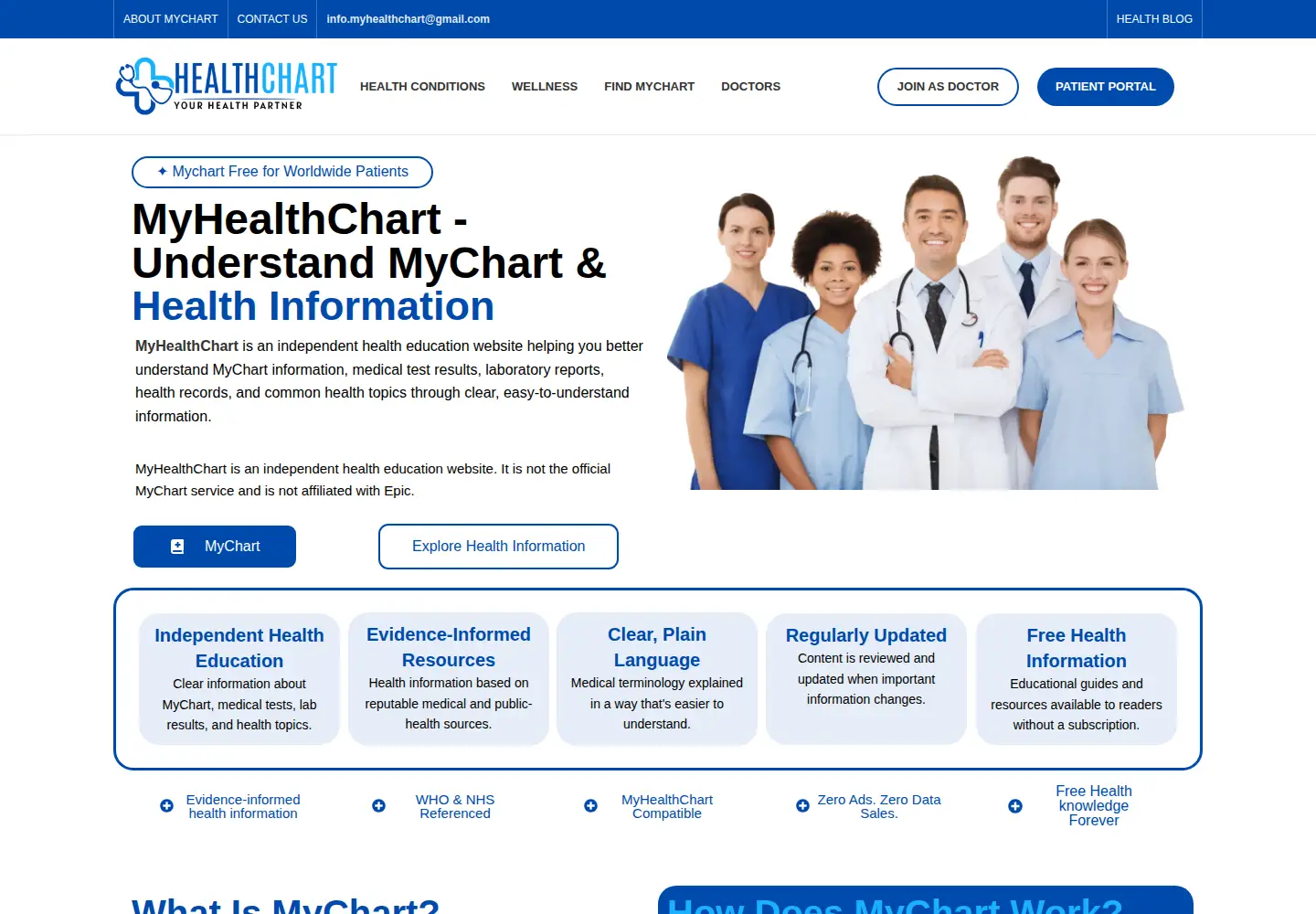 Screenshot of my-healthchart.com