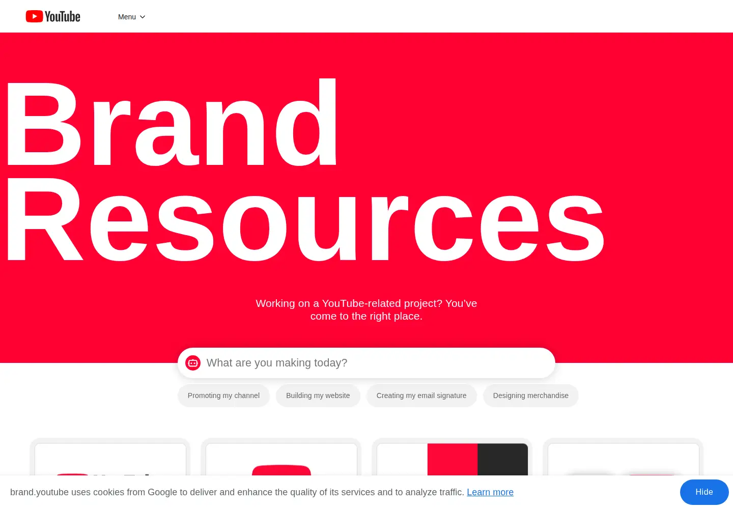 Screenshot of brand.youtube