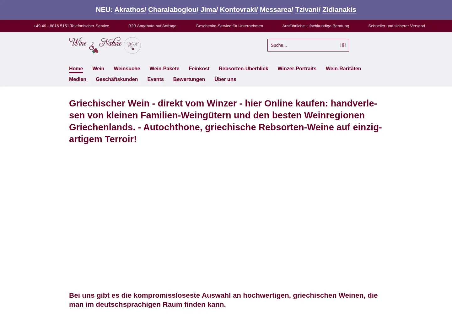 Screenshot of griechenland-weine.de