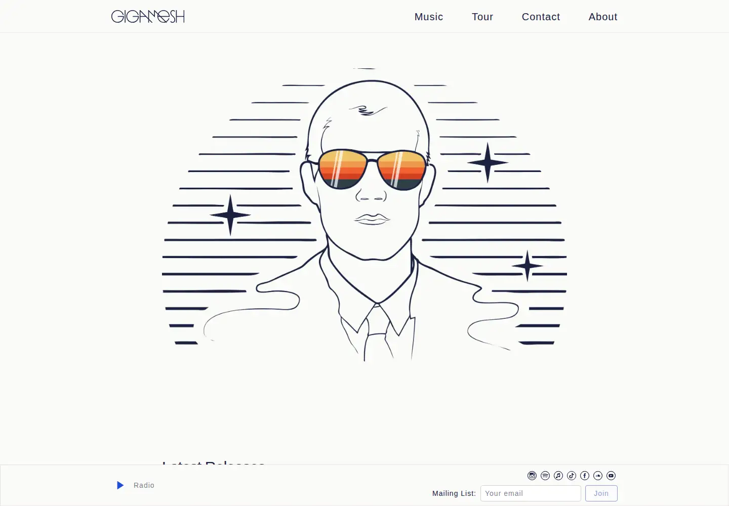 Screenshot of gigameshmusic.com