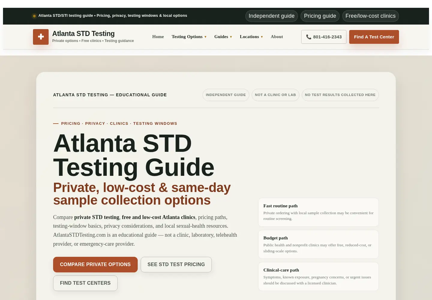 Screenshot of atlantastdtesting.com
