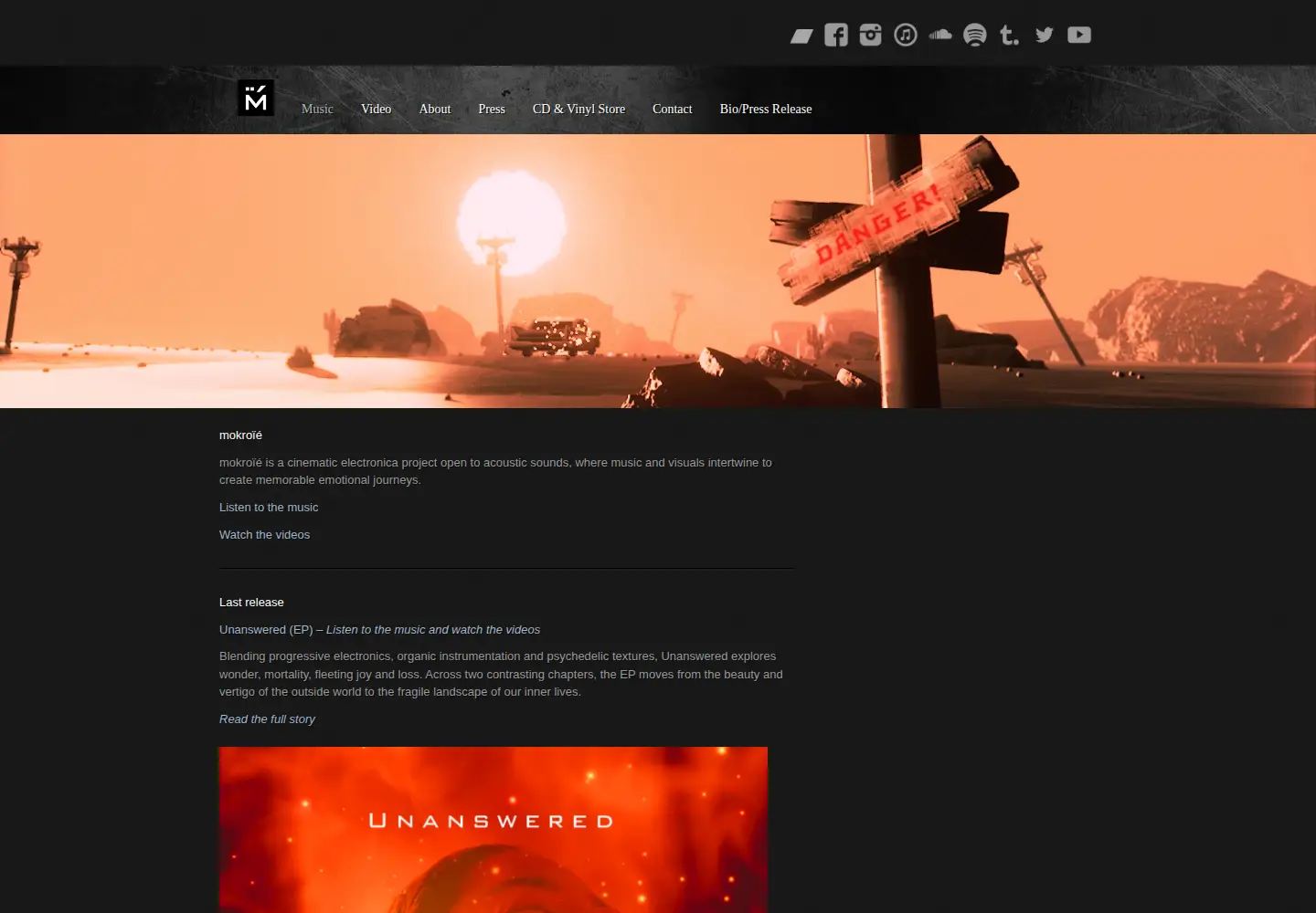 Captured homepage of mokroie.com in the current scan