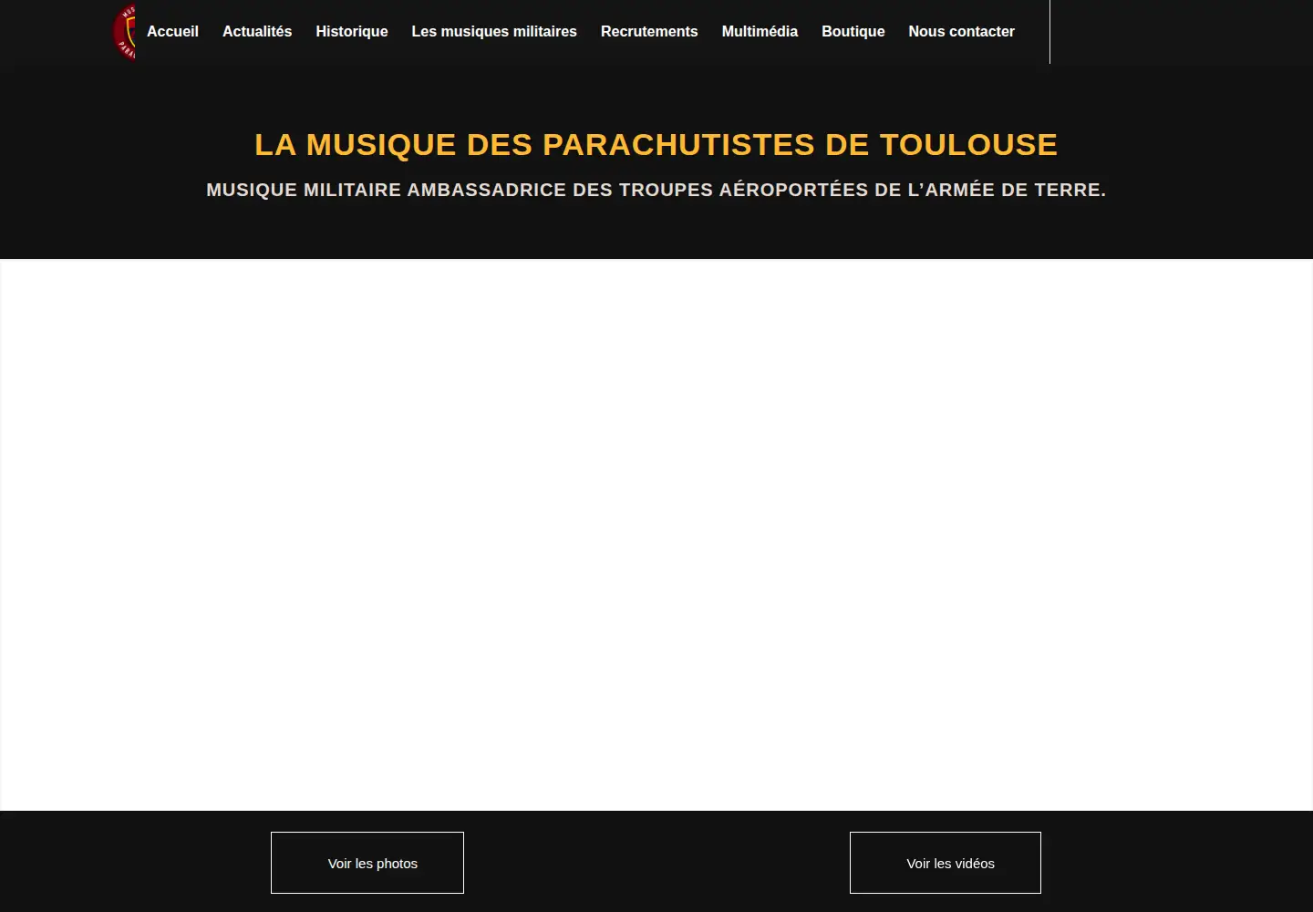 Captured homepage of musique-parachutiste.com in the current scan