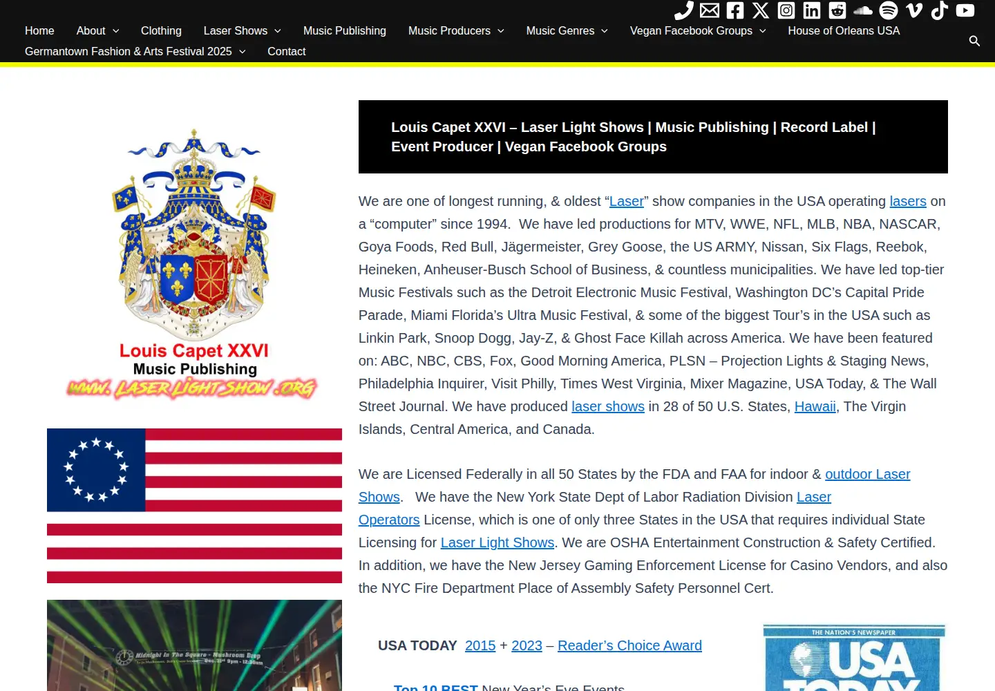 Screenshot of laserlightshow.org