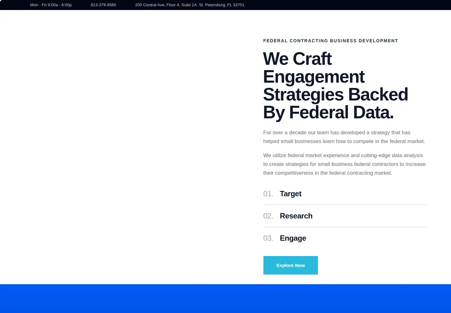 Captured homepage of federalcontractingadvisors.com in the current scan