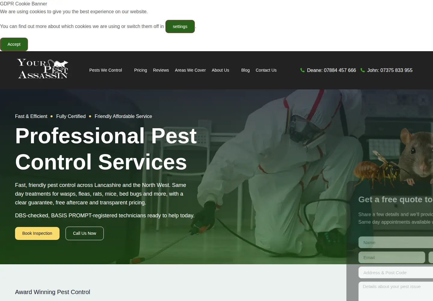 Screenshot of yourpestassassin.com