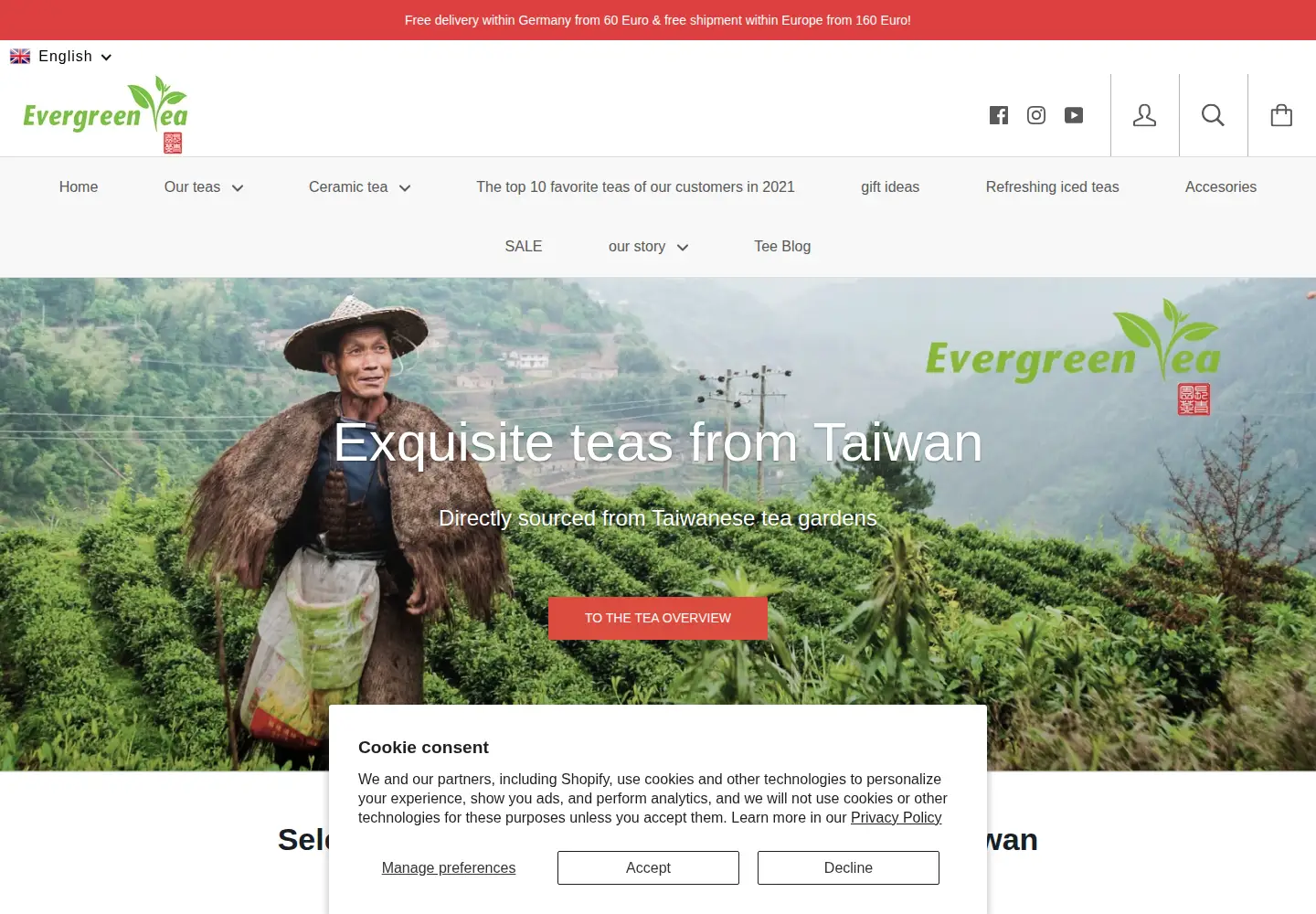 Screenshot of evergreen-teashop.de