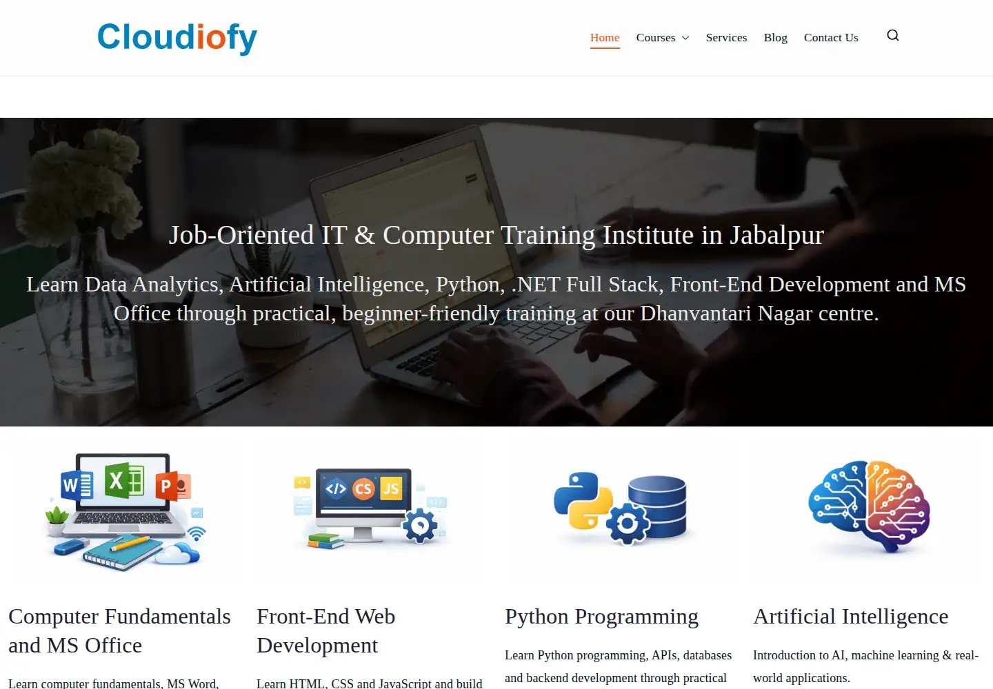 Captured homepage of cloudiofy.com in the current scan
