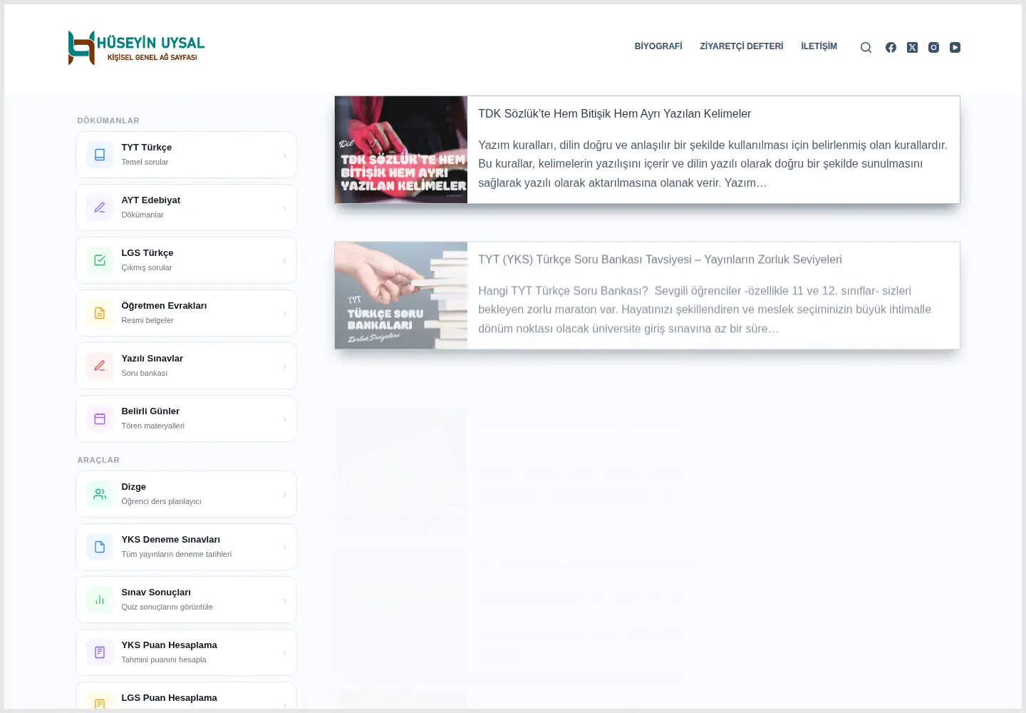 Screenshot of huseyin-uysal.com