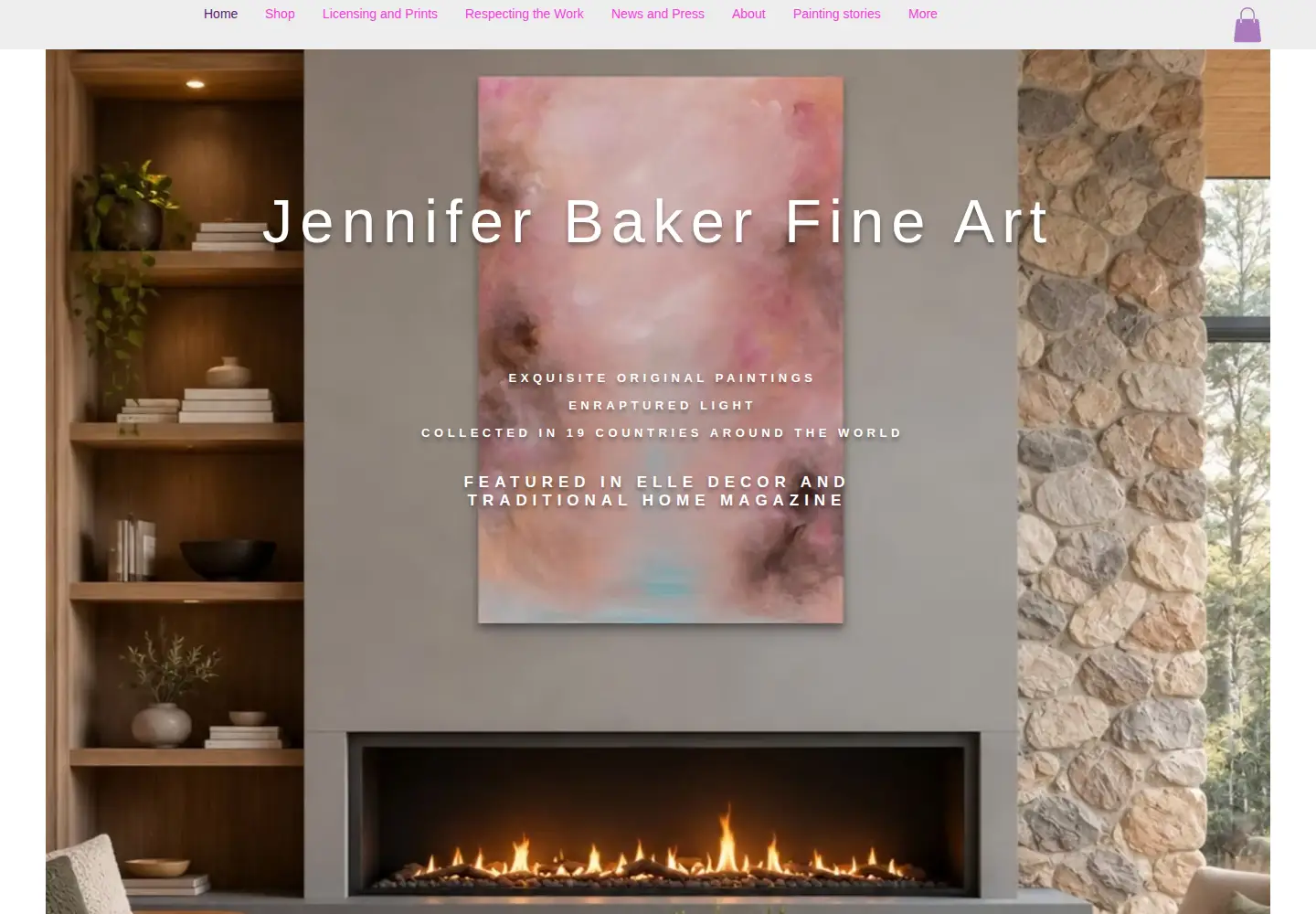 Captured homepage of jenniferbakerart.com in the current scan