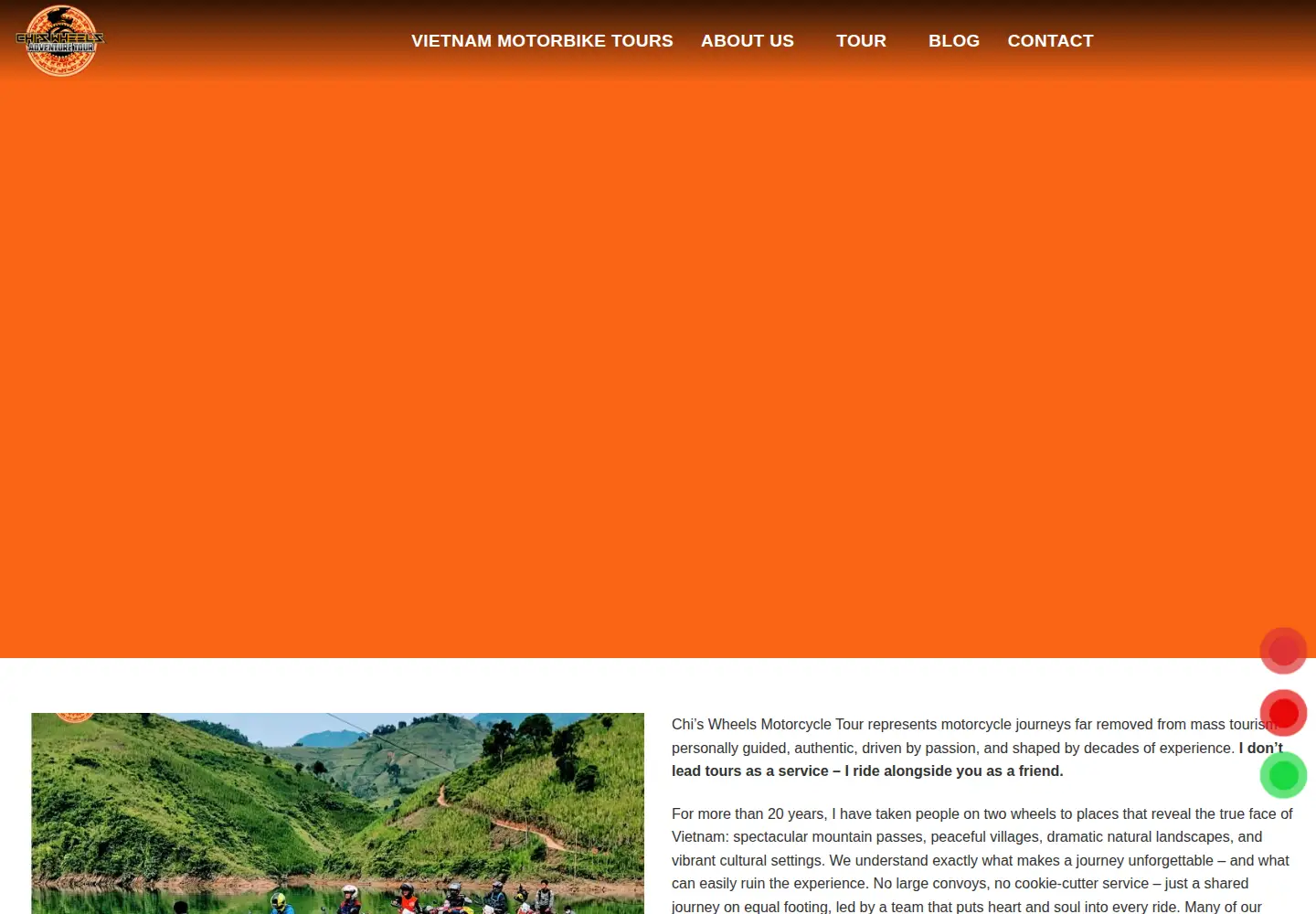 Screenshot of chiwheelsmotorcycletour.com