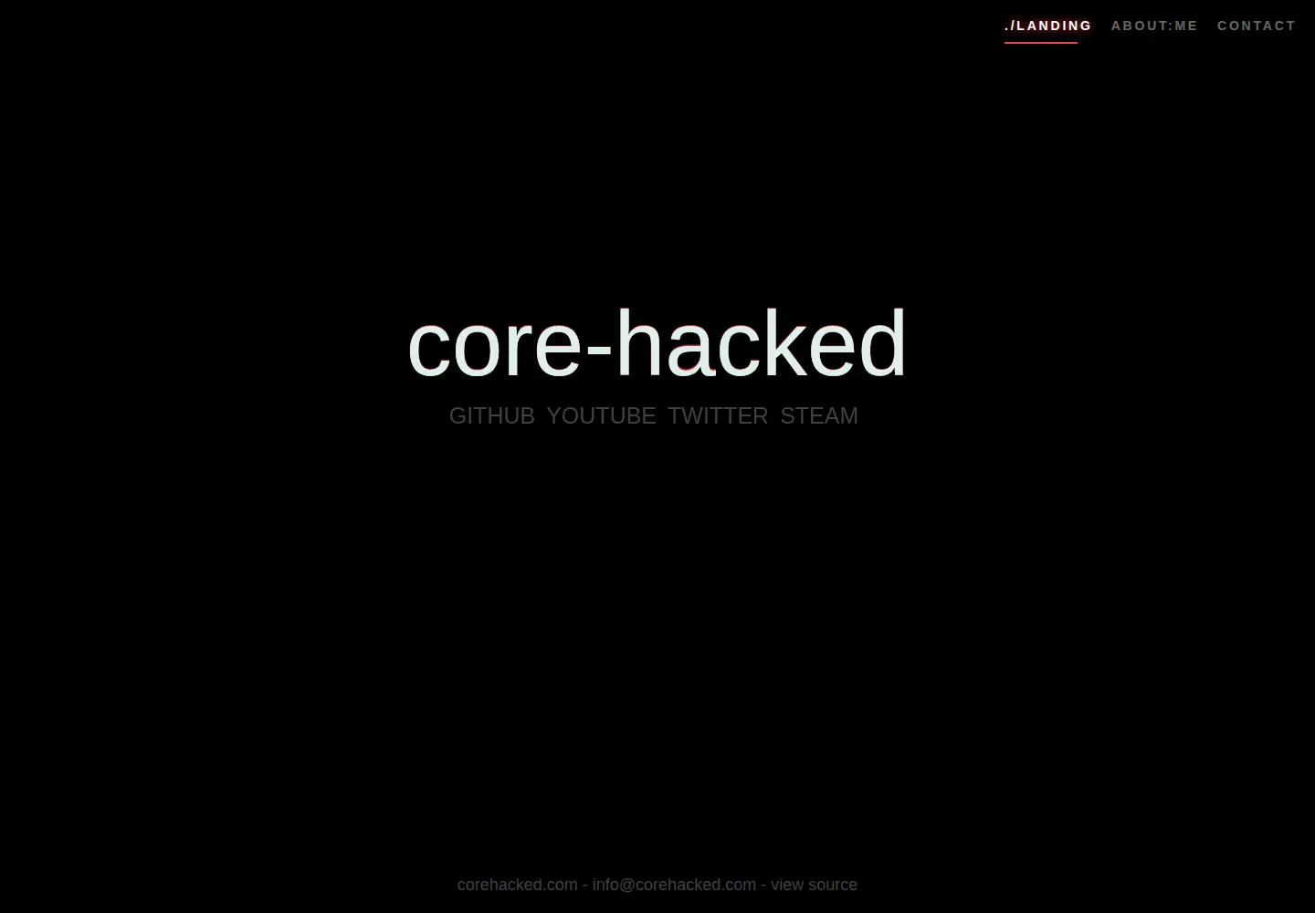 Captured homepage of corehacked.com in the current scan