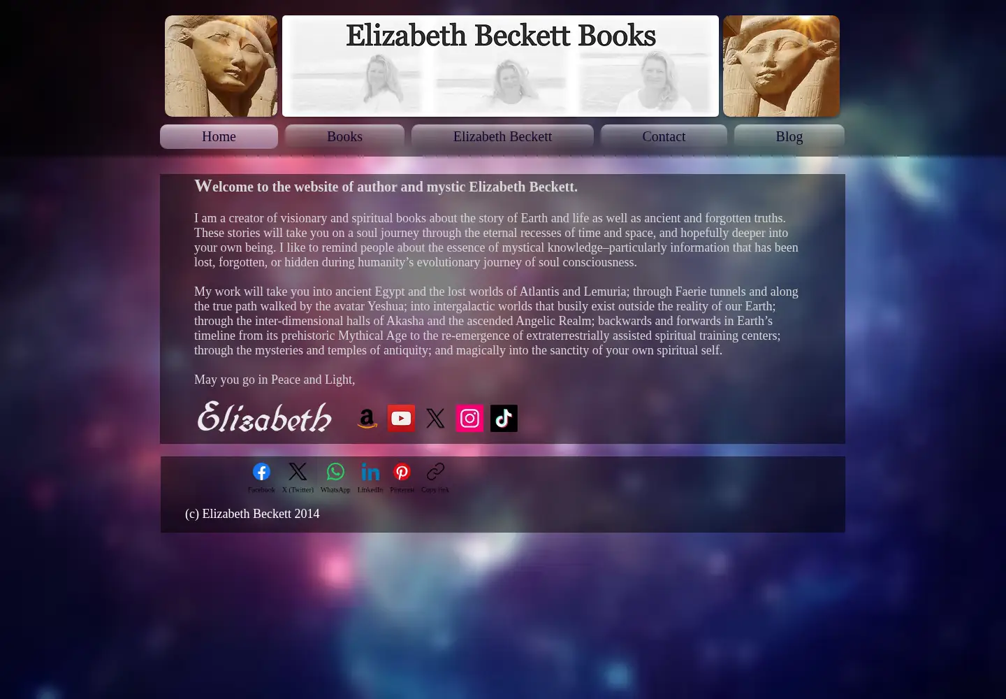 Captured homepage of elizabethbeckettbooks.com in the current scan