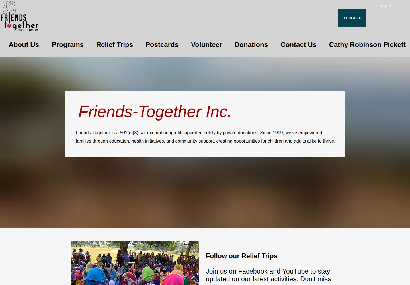 Captured homepage of friendstogether.org in the current scan