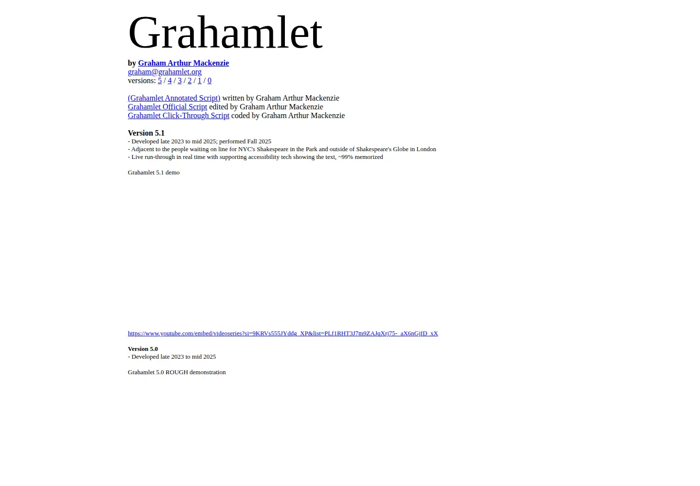 Captured homepage of grahamlet.org in the current scan