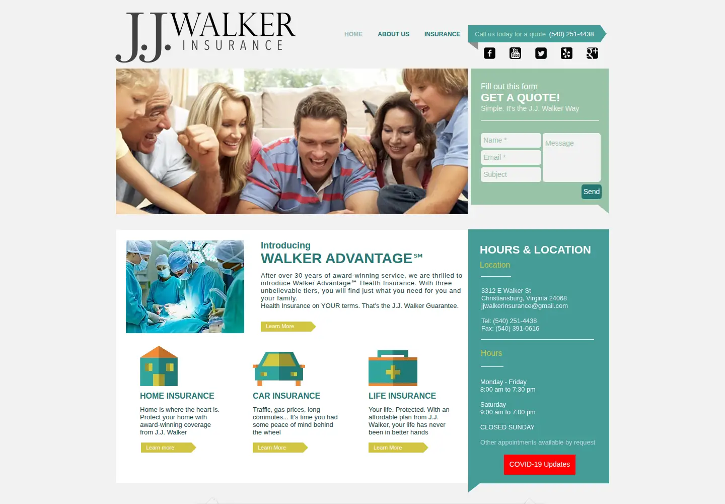 Screenshot of jjwalkerinsurance.com