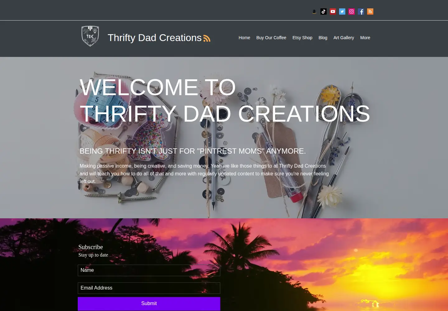 Screenshot of thriftydadcreations.com